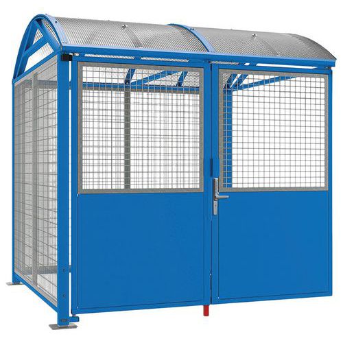 Abri Vélos Voûte L Compl. Bardages Digicode Galva Bleu 5010