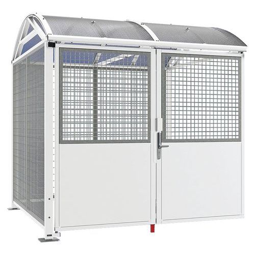 Abri Vélos Voûte L Comp. Bardages Digicode Galva Blanc 9010