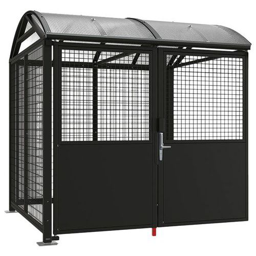 Procity - Abri vélos Voûte L Noir - 6 places - Digicode - Acier & Polycarbonate - 2.52m x 3.02m