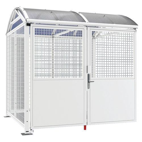 Abri Vélos Voûte L Comp. Bardages Digicode Peint Blanc 9010