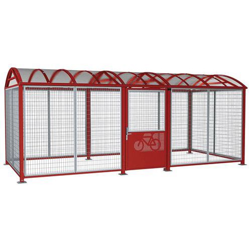 Abri Vélos Voûte Xl Init Bardages Digicode Galva Rouge 3004