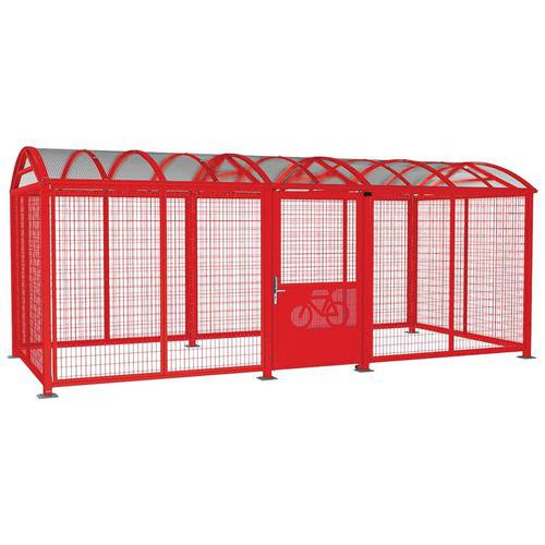 Abri Vélos Voûte Xl Init Bardages Digicode Peint Rouge 3020