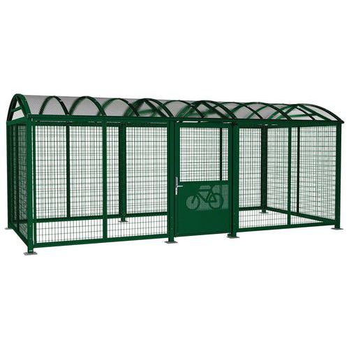 Abri Vélos Voûte Xl Init Bardages Digicode Peint Vert 6005