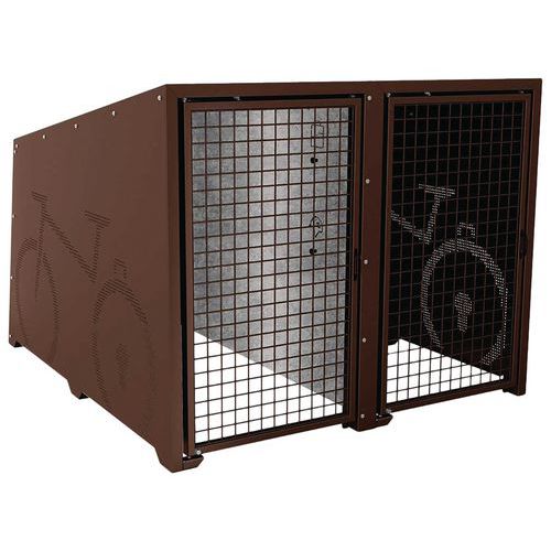 Abri Vélos Berlin Init. 2 Places Portes Peintes Marron 8017