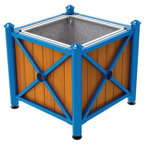 Jardinière Ac/bois Province Agora 80x80 Bac Chêne/bleu 5010