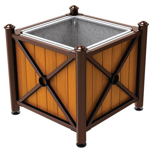 Jardinière Ac/bois Province Agora 80x80 Bac Chên/marron 8017