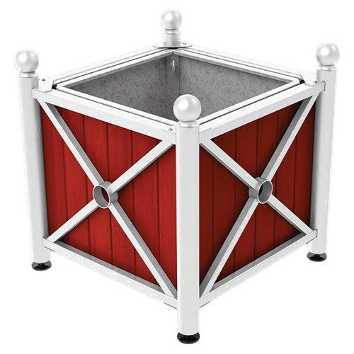 Jardinière Ac/bois Province Boule 80x80 Bac Acaj/blanc 9010