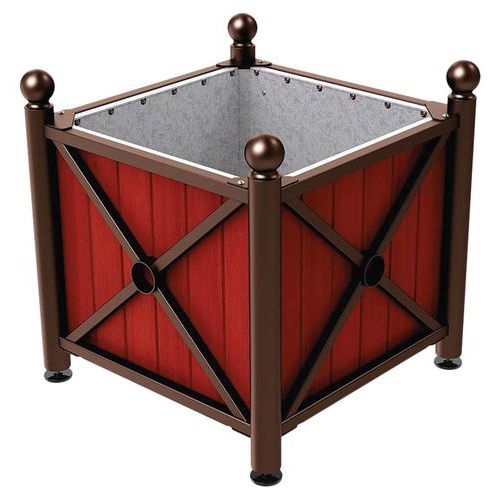 Jardinière Ac/bois Province Boule 80x80 Cm Acaj/marron 8017