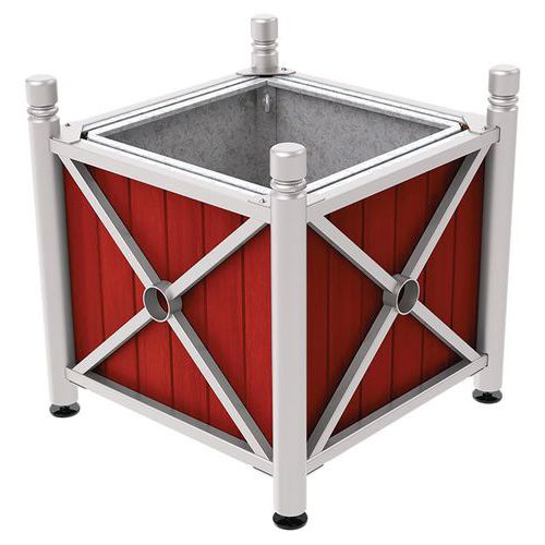 Jardinière Ac/bois Province City 80x80 Cm Bac Acaj/gris 7044