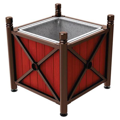 Jardinière Ac/bois Province City 80x80 Bac Acaj/marron 8017