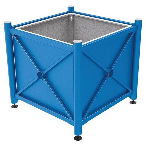 Jardinière Acier Province Inox 100x100 Cm Bac - Bleu 5010