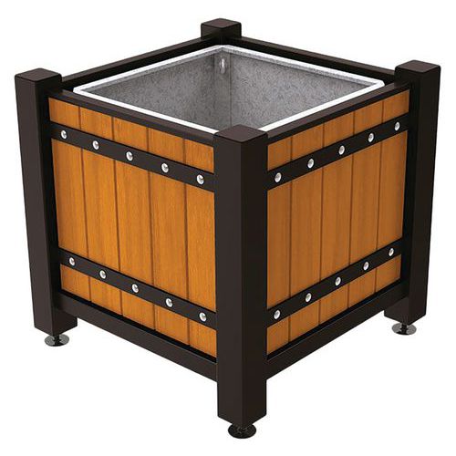 Jardinière Sarlat 88 X 88 Cm Bac - Chêne Clair/noir 9005