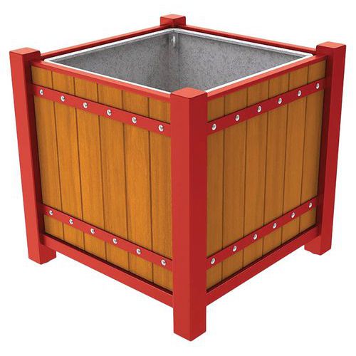 Jardinière Sarlat 106 X 106 Cm Bac - Chêne Clair/rouge 3004