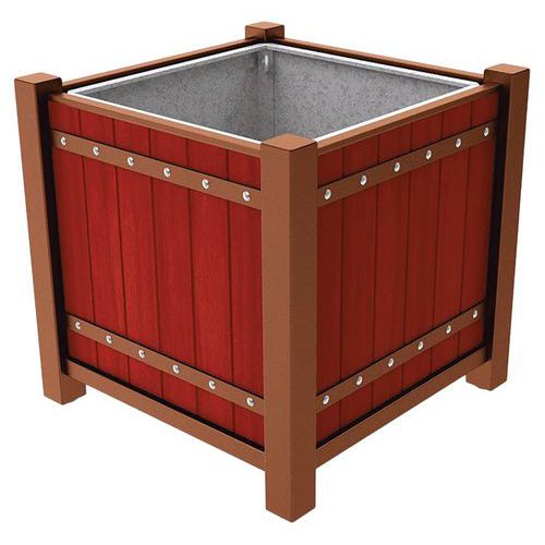 Jardinière Sarlat 106 X 106 Cm Bac - Acajou/aspect Corten