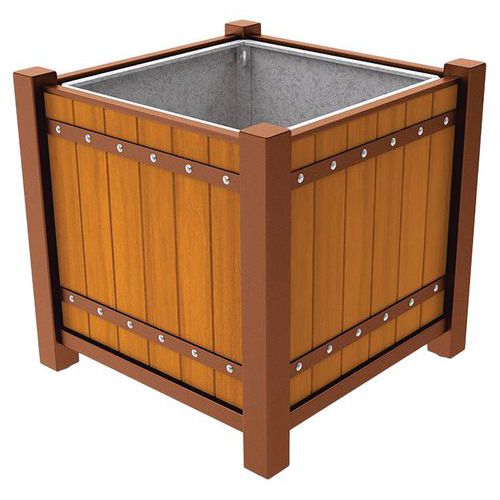 Jardinière Sarlat 106 X 106 Cm Bac Chêne Clair/aspect Corten