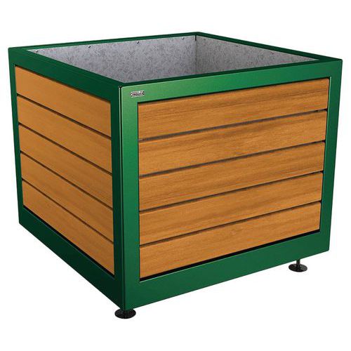 Jardinière Silaos Acier Bois 100 X 100 Cm - Chêne/vert 6005