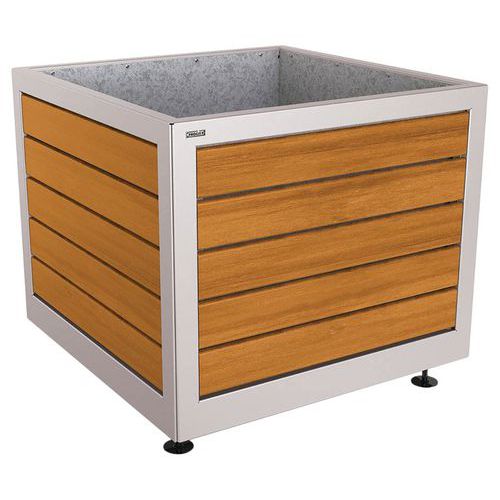 Jardinière Silaos Acier Bois 100 X 100 Cm - Chêne/gris 7044