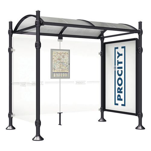 Abri Bus Province 2.50 M Vitrine 1 Bard Lat. Agora Noir 9005