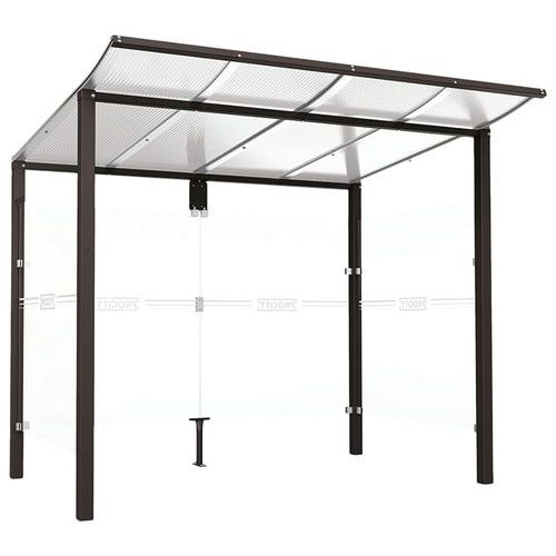 Abri Bus Modulo 2.50 M Avec Bardages Latéraux - Noir 9005