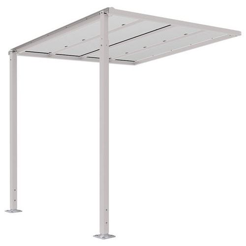 Procity - Abri vélos Milan complémentaire - Gris clair - 2.50m x 2.43m x 2.61m - Acier et Polycarbonate - Garantie 5 ans
