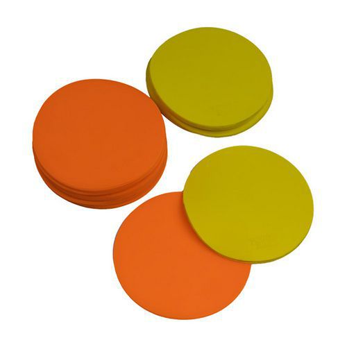 Disques de marquage vinyle 2 couleurs - Jaune/orange - Lot de 10