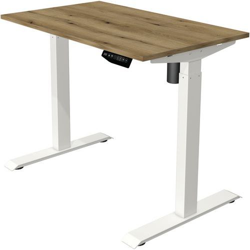 Kerkmann - Bureau réglable Move 1 - Blanc Chêne - 100x60 cm - Hauteur réglable 74-123 cm - Charge 70 kg - Éco-responsable