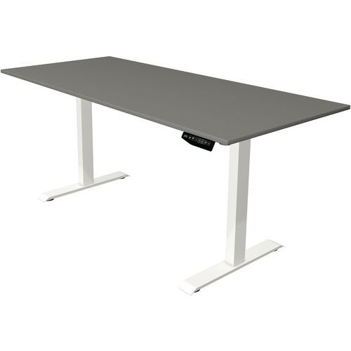 Kerkmann - Bureau réglable Move 1 - Blanc Gris Foncé 180x80 cm - Hauteur 74-123 cm - Charge 70 kg - Éco-responsable