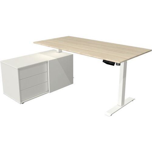 Bureau Réglable En Hauteur Rangement Move 1 - Blanc - Ã‰rable