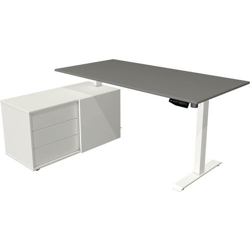 Bureau Réglable En Hauteur Rangement Move 1 - Blanc - Gris