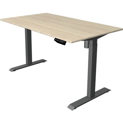 Kerkmann - Bureau réglable Move 1 Anthracite Érable 140x80 cm - Hauteur réglable 74-123 cm - Charge 70 kg - Éco-responsable