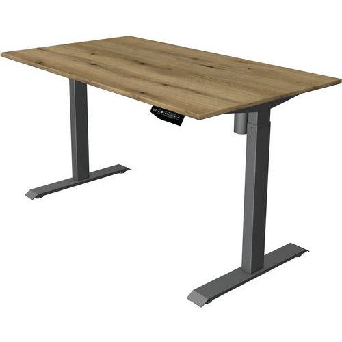 Kerkmann - Bureau réglable Move 1 Anthracite Chêne 140x80 cm - Hauteur 74-123 cm - Charge 70 kg - Éco-responsable