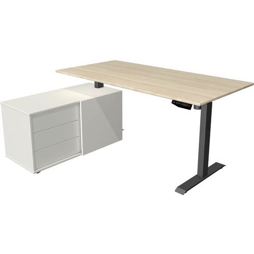 Bureau Réglable En Hauteur Rangement Move1 Anthracite Érable
