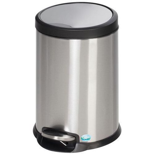 Var - Poubelle Sanitaire Inox 20L Argent - Ouverture Pédale - Métal Robuste