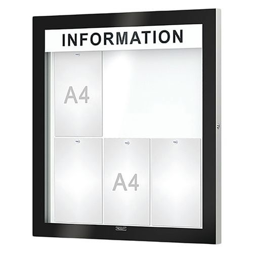 Vitrine D'affichage Edge Murale Bandeau Titre 80 X 74 Cm - 54 Mm