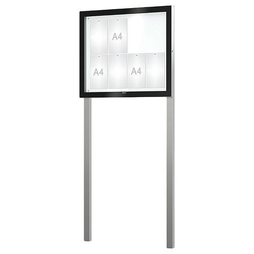 Procity - Vitrine Edge Extérieure 80x95cm - Magnétique - Fond Acier Blanc - 8 Feuilles A4 - Noir