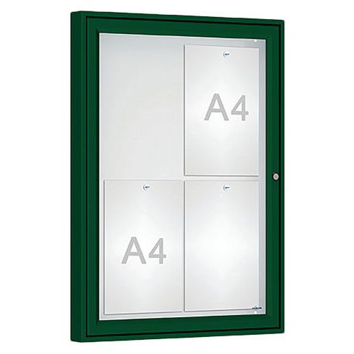 Procity - Vitrine Classique Murale 75x55cm Verte - Magnétique Acier - Pour Extérieur - 4 Feuilles A4