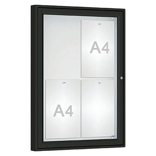 Procity - Vitrine Classique Murale 75x55cm Noir - Magnétique Extérieur - 4 Feuilles A4 - Garantie 5 Ans