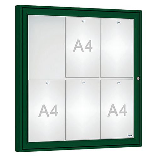 Procity - Vitrine Murale Classique 75x75 cm - Vert - Magnétique Extérieur - 6 Feuilles A4