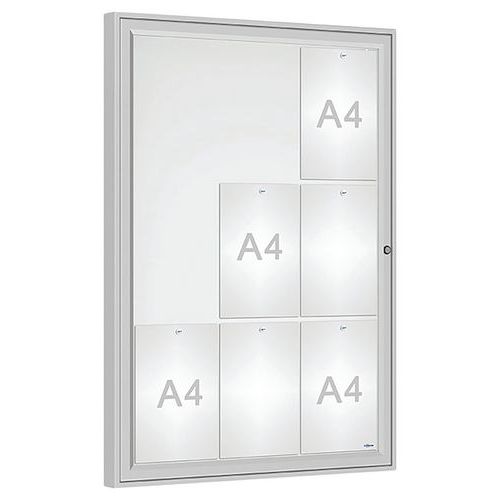 Procity - Vitrine Classique Extérieure 105x75cm Argent Magnétique Plexiglas 9 Feuilles A4