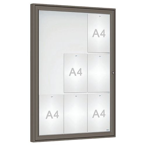 Procity - Vitrine Classique Extérieure 105x75cm - Magnétique Acier Blanc - 9 Feuilles A4 - Gris Aluminium