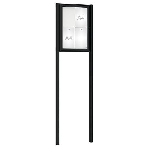 Procity - Vitrine Classique Extérieure 75x55cm Noir Magnétique - 4 Feuilles A4 - Aluminium Plexiglas