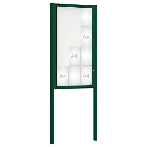 Procity - Vitrine Classique Extérieure 135x75cm Vert Magnétique - 9 Feuilles A4 - Cadre Aluminium - Idéale Affichage