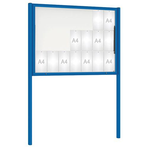 Procity - Vitrine Classique Extérieure 113x160cm Bleu Magnétique Plexiglas - 21 Feuilles A4 - Aluminium