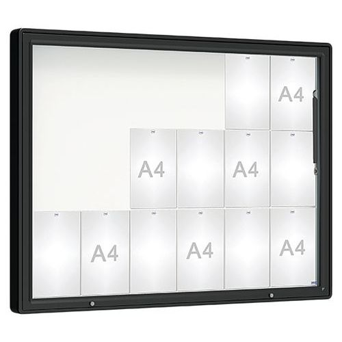 Procity - Vitrine Murale Extérieure 2000 - 100x135 cm Noir - Magnétique 18 Feuilles A4 - Plexiglas