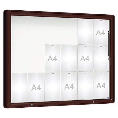 Procity - Vitrine Murale Extérieure 100x135cm Marron Foncé - 18 Feuilles A4 Magnétique - Aluminium Plexiglas