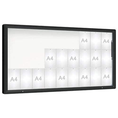 Procity - Vitrine Murale Extérieure 2000 - 100 x 201 cm Noir - Magnétique - 27 Feuilles A4