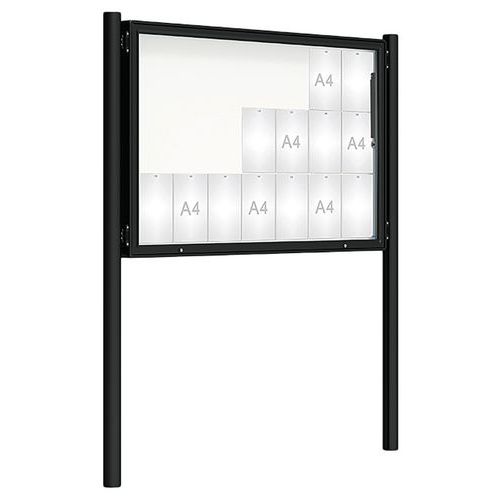 Vitrine D'affichage 2000 - 100x160 - Pot. Init. Ø 76 Mm Scel. Noir 9005