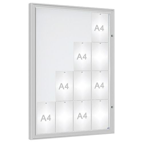 Procity - Vitrine Murale Extérieure 135x100cm - Argent - Magnétique 16 Feuilles A4 - Aluminium Plexiglas