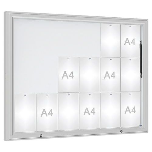Procity - Vitrine Murale 100x135 cm - Argent - Magnétique Extérieur - 18 Feuilles A4
