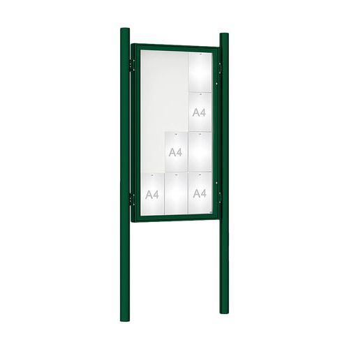 Procity - Vitrine d'affichage extérieur 135x75 cm - 12 feuilles A4 - Magnétique - Porte Plexiglas - Vert